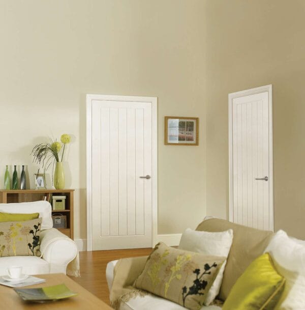 White Moulded Textured Vertical 5P - Image 2